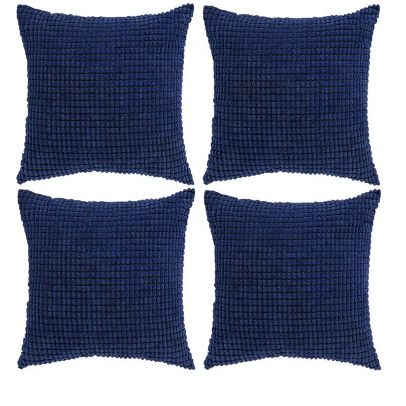 Houndstooth Cotton Blend Reversible Pillow Cover (Set of 4)
