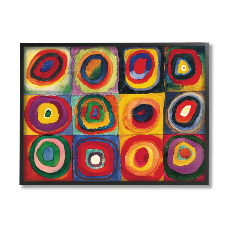 Stupell Industries " Modern Circle Shapes Aligned Abstract Swirl Pattern " by Wassily Kandinsky Painting Print