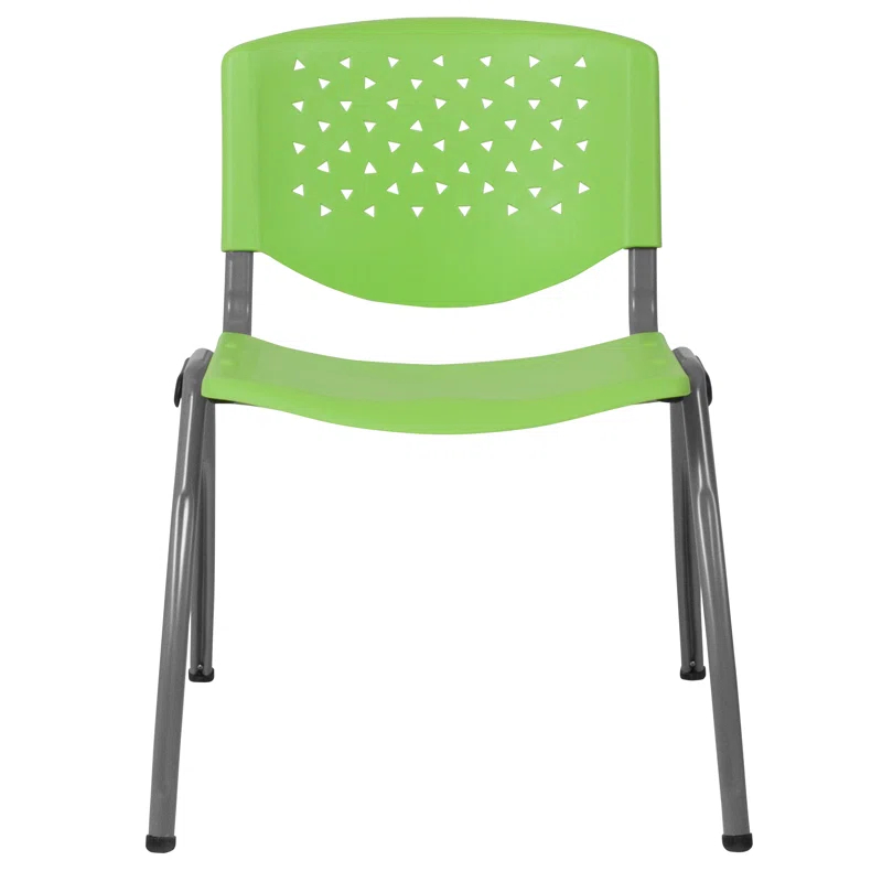 Flash Furniture Memphis 880 lb. Capacity Plastic Stack Chair with Powder Coated Frame