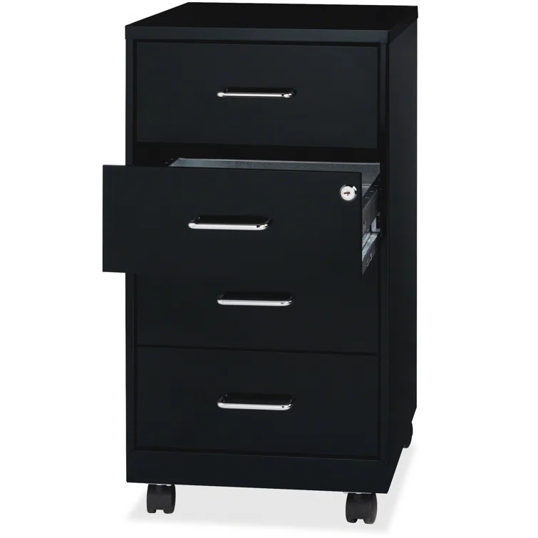 Inbox Zero Onetta 4-Drawer Mobile Vertical Filing Cabinet