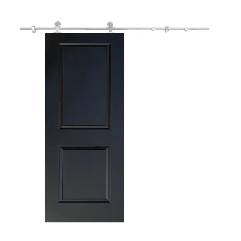 Calhome 80'' Solid + Manufactured Wood Paneled Painted with Installation Hardware Kit Barn Door