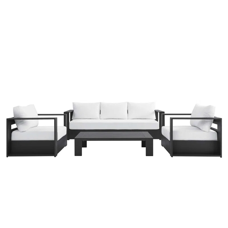 Modway Modway Tahoe Outdoor Aluminum 4-piece Conversation Set with Coffee Table