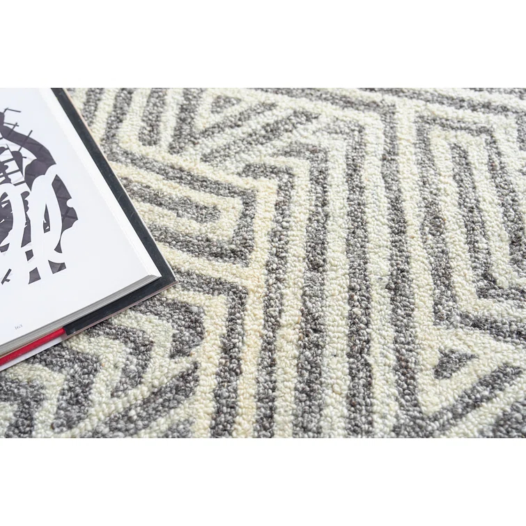 EXQUISITE RUGS Exquisite Rugs Naturals Handmade Hand-Tufted New Zealand Wool On Canvas Gray/Ivory Area Rug