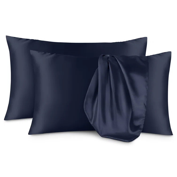 Bare Home Soft Poly Satin Pillowcase Set