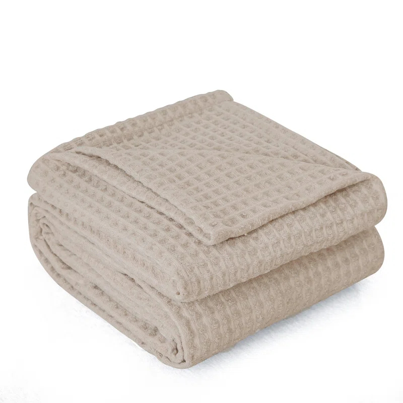 MeadowPark Fluffy Waffle Weave Polyester Chenille Bed Blanket