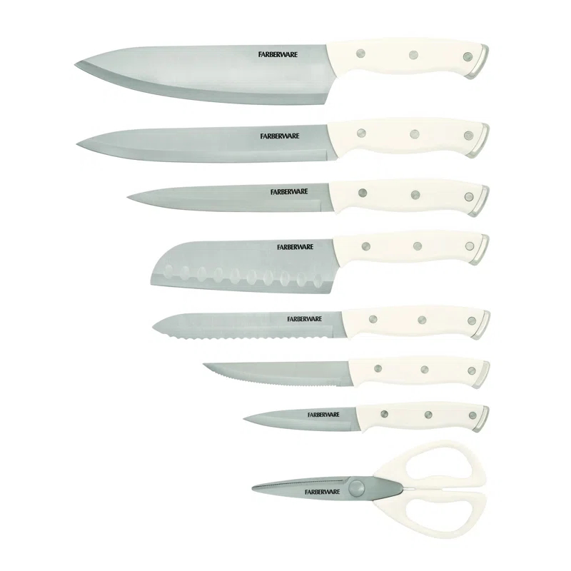 Farberware Edgekeeper 14-Piece Triple Rivet Knife Block Set with Built-In Sharpener