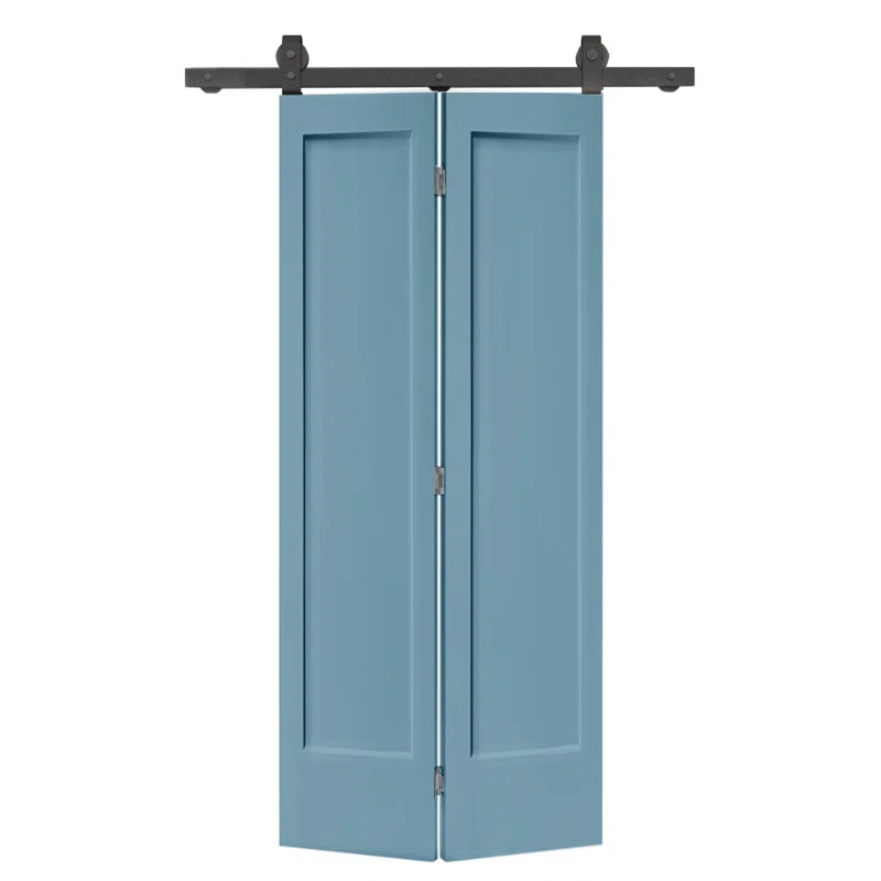 Calhome Paneled MDF Composite Bifold Barn Door with Installation Hardware Kit