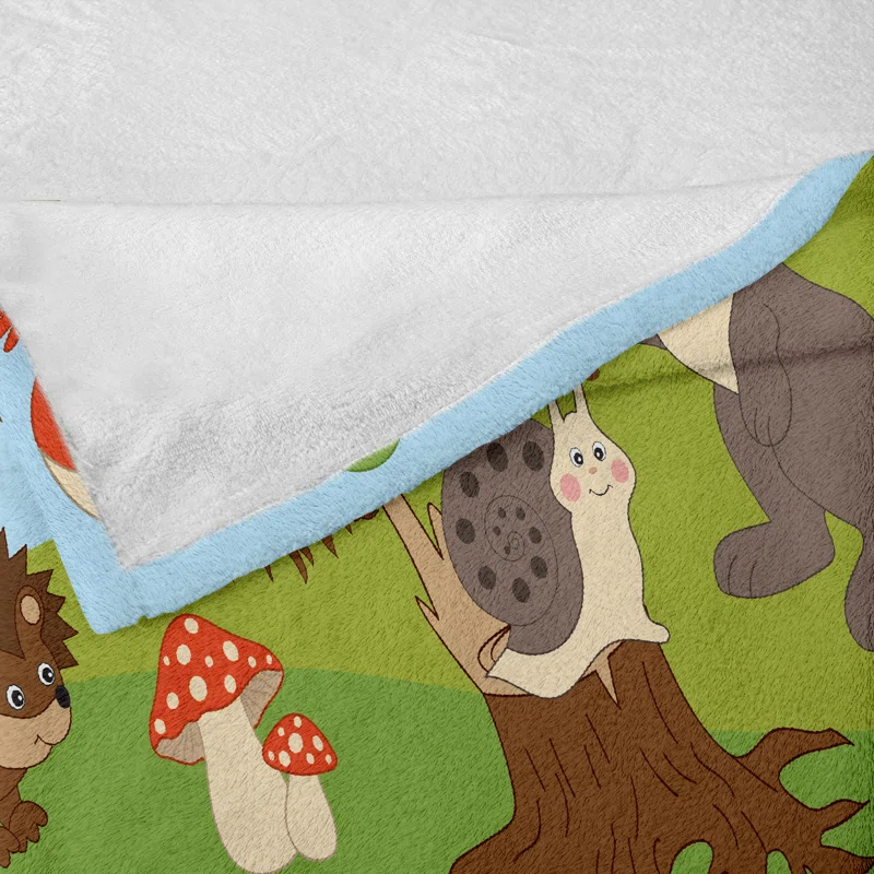 Ambesonne Ambesonne Forest Friends Fleece Throw Blanket Woodland Fauna Multicolor