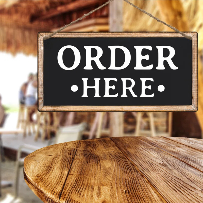 2 Piece Order Here and Pick up Here Sign Set