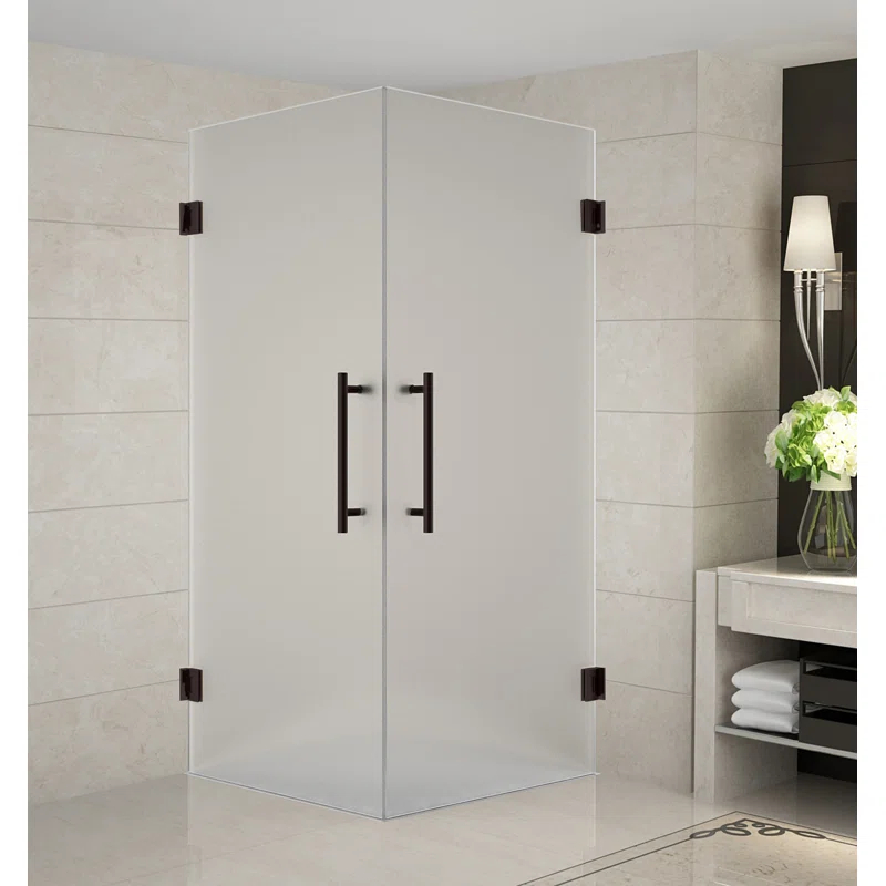 Aston SEN989F-32-NBR-10 Vanora Completely Frameless 32" x 72" Square Hinged Shower Enclosure
