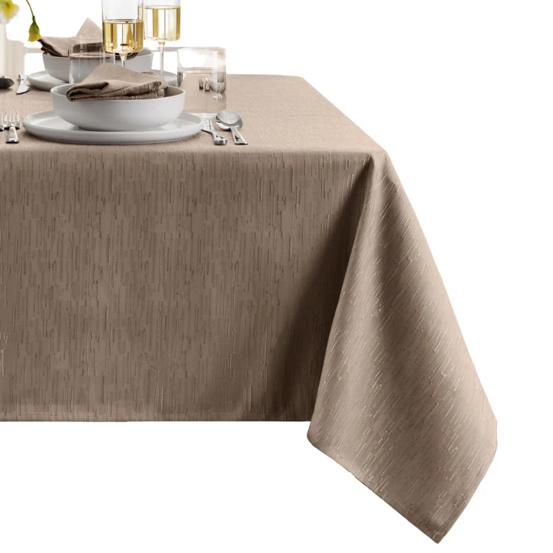 Latitude Run® Brosh Solid Texture Water and Stain Resistant Polyester Rectangle Tablecloth