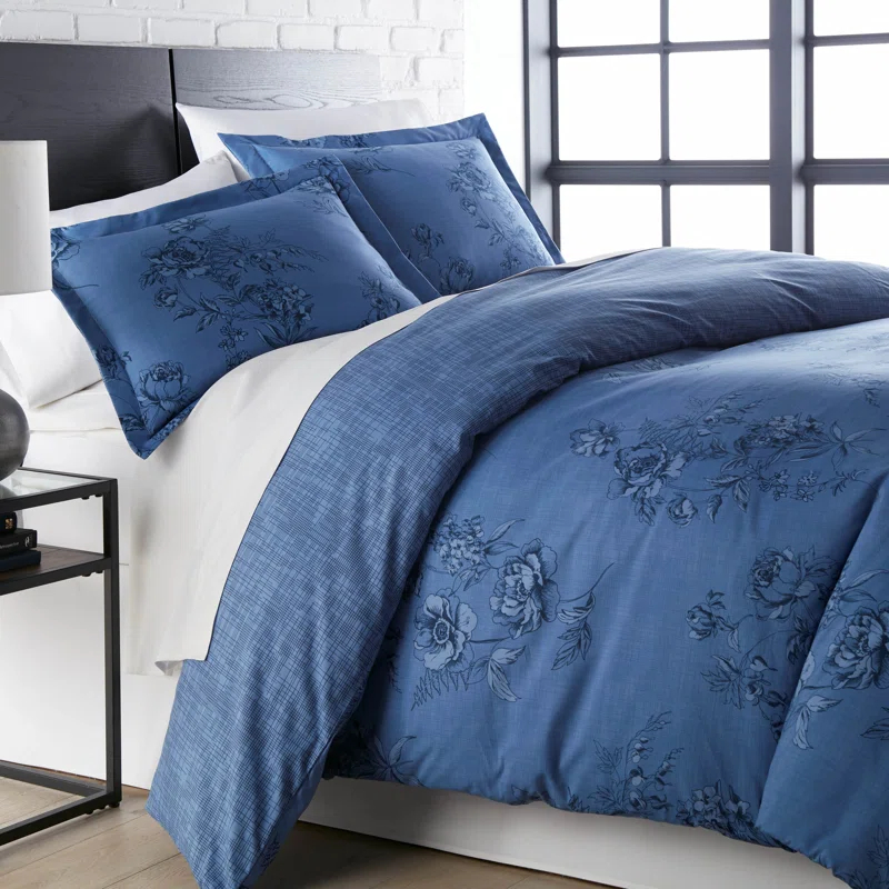 Harmony Collection Microfiber Reversible Duvet Cover Set