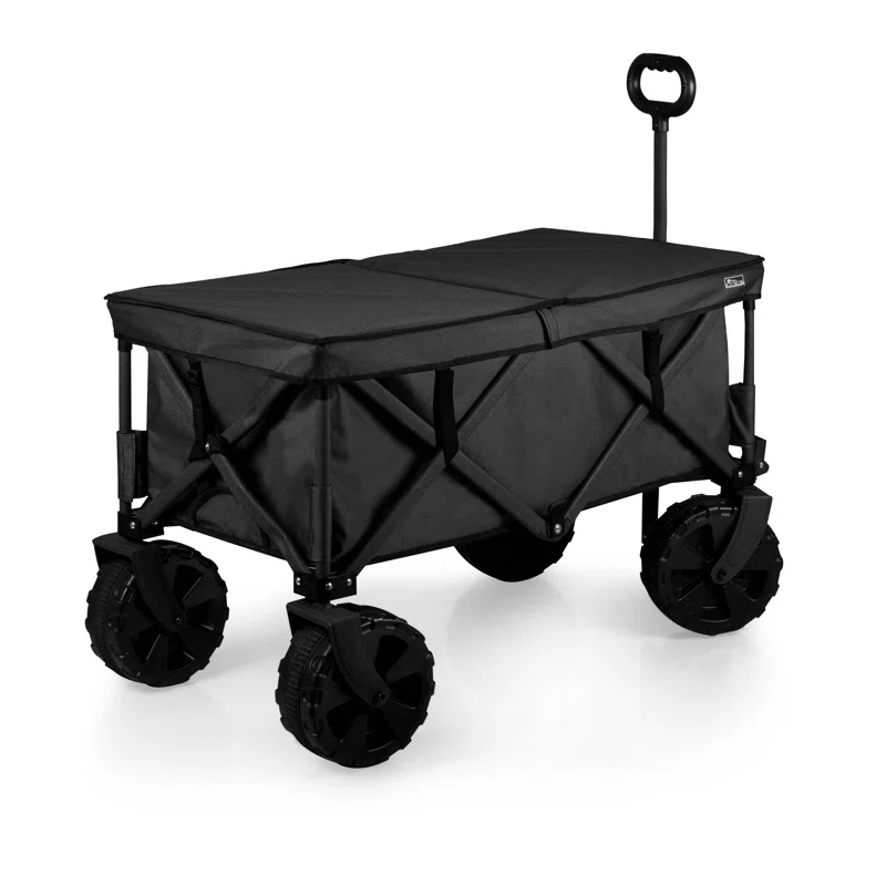 ONIVA™ Adventure Wagon Elite All-Terrain Folding Beach Wagon with Big Wheels plus Table Top Lid & Soft Cooler Liner - Collapsible Utility Wagon