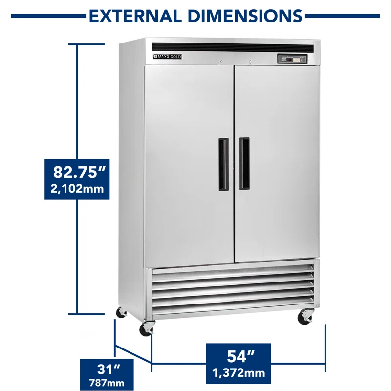 Maxx Cold 49 Cubic Feet Reach-In Refrigerator - 54''