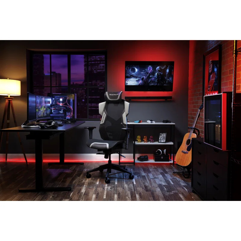 Respawn RESPAWN FLEXX Mesh Gaming Chair With Lumbar Support, Ergonomic Gaming Chair with Recline/Tilt Tension Controls, Adjustable Arms, 300lb Max Weight With Wheels for Computer/Desk/Office