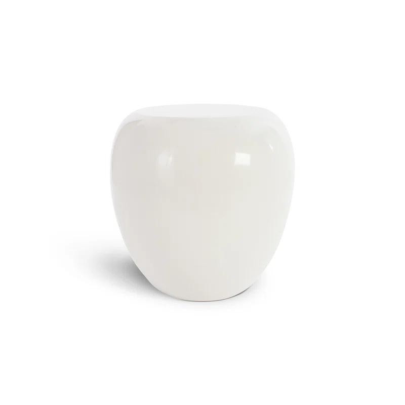 River Stone Side Table Gel Coat White