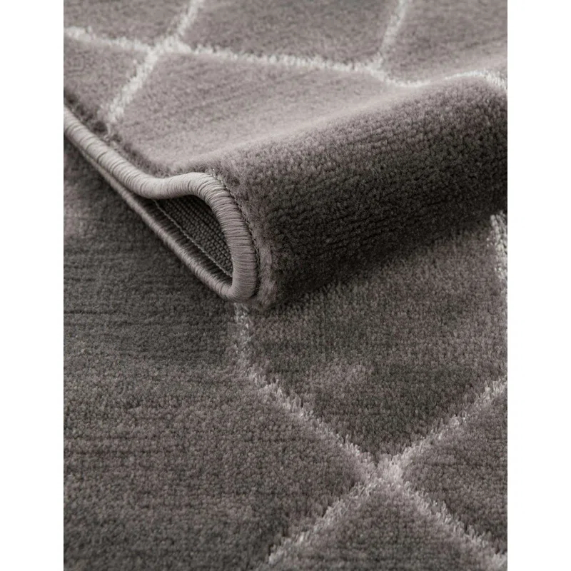 Marilyn Monroe Glam Geometric Gray Silver Area Rug