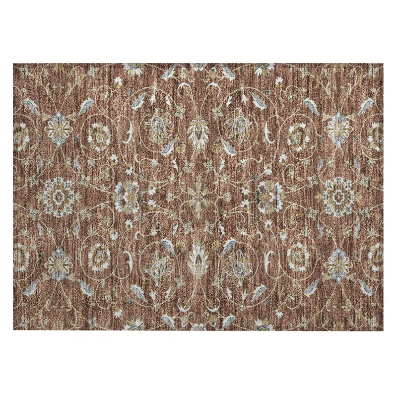 Machine Washable Indoor/Outdoor Cicel ACN1149 Paprika Rug