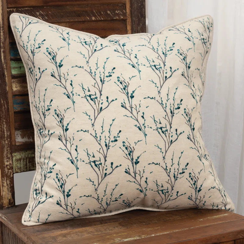Rizzy Home Embroidered Cotton Throw Pillow