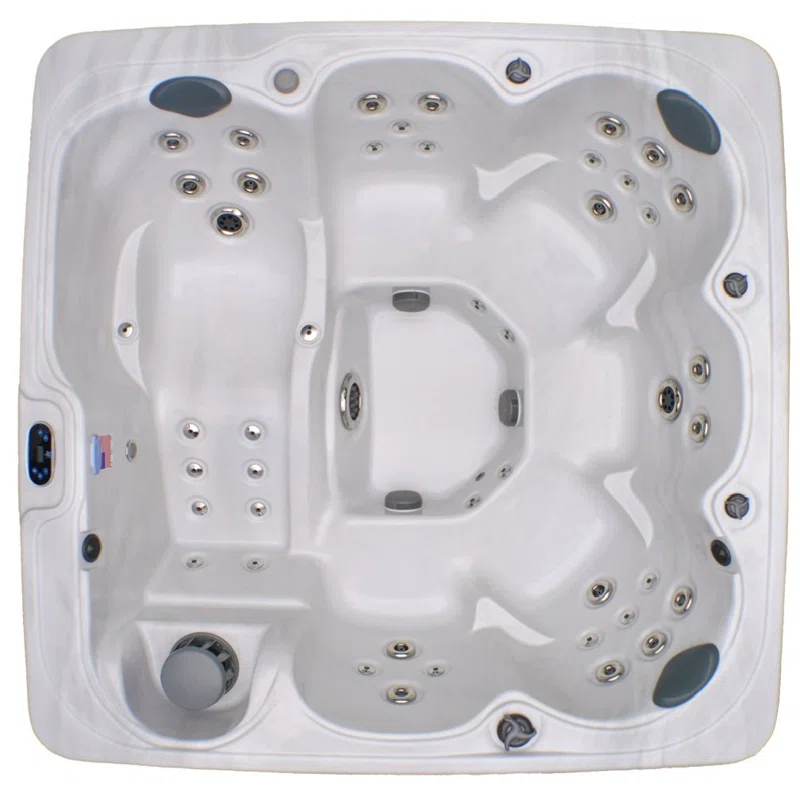 Home And Garden Spas 220 Volt 6 Person - Person 71 - Jet Acrylic Square Hot Tub with Ozonator and Built-In Speaker