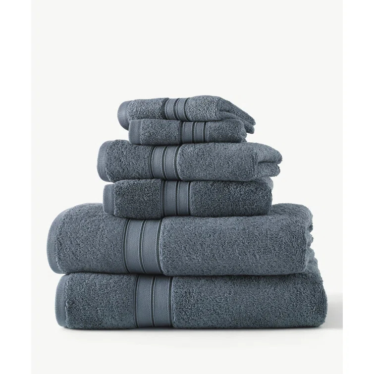 Blue Loom Blue Loom Liam 550 GSM Bleach Friendly 6 Piece Towel Set (Multipack)