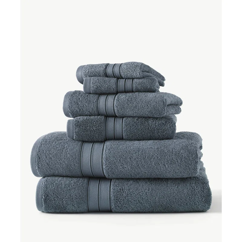 Blue Loom Blue Loom Liam 550 GSM Bleach Friendly 6 Piece Towel Set (Multipack)