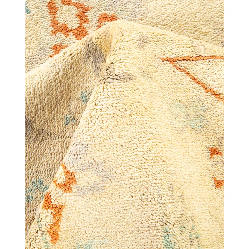 Isabelline Roselotte One-of-a-Kind 9' 1" X 11' 9" 2010s Wool Area Rug in Ivory
