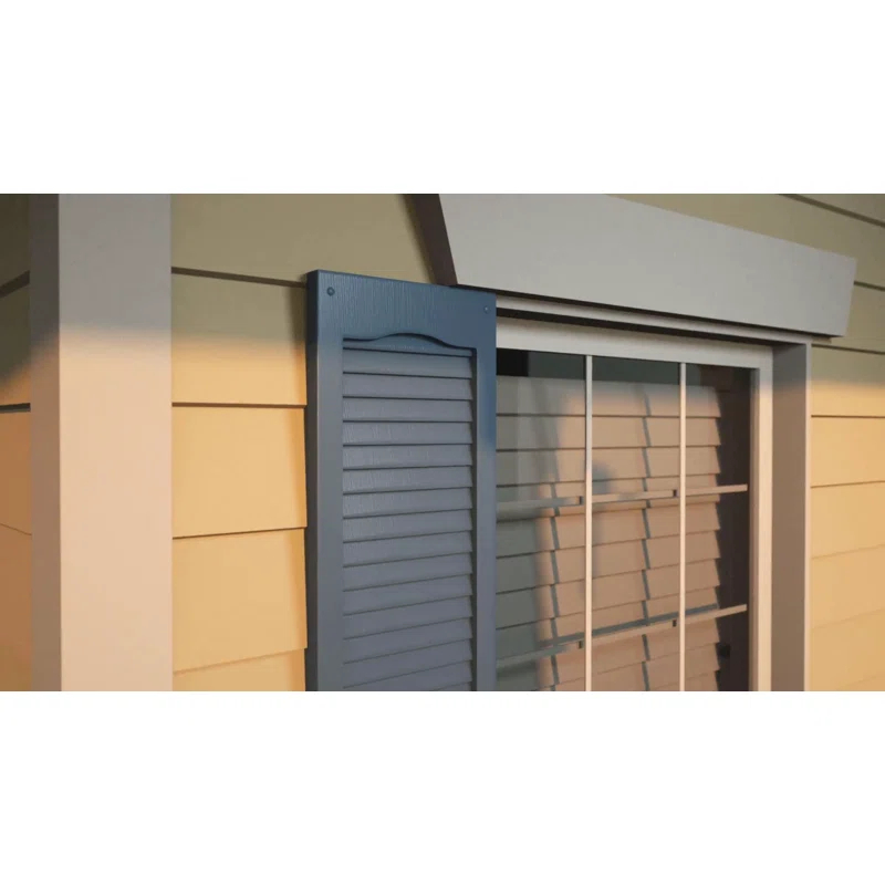 Alpha Shutters Four Board and Batten Closed Vinyl Shutters Pair (Set of 2)