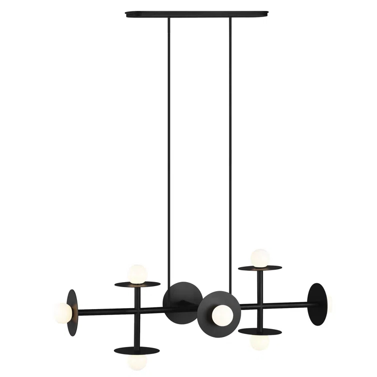 Nodes Large Linear Chandelier by Kelly Wearstler - Black