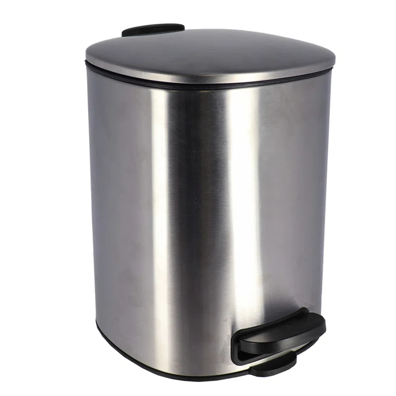Evideco Mel Metal Step On Trash Can - 1.3 Gallons