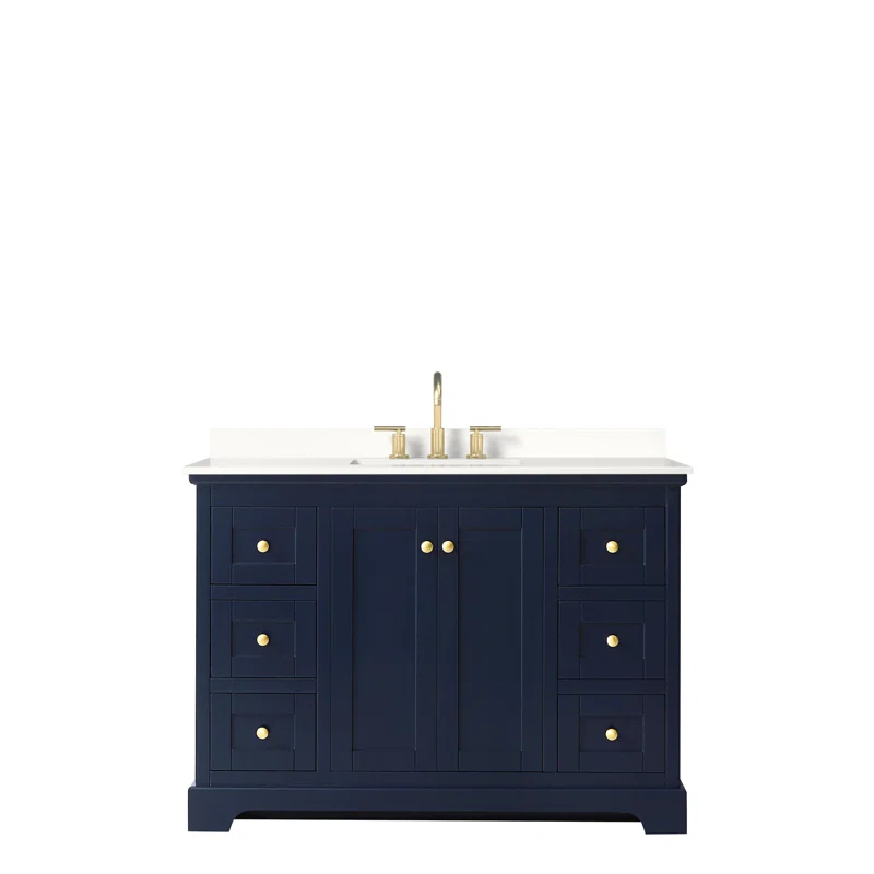 Wyndham Collection Avery 48'' Single Bathroom Vanity with Quartz Top