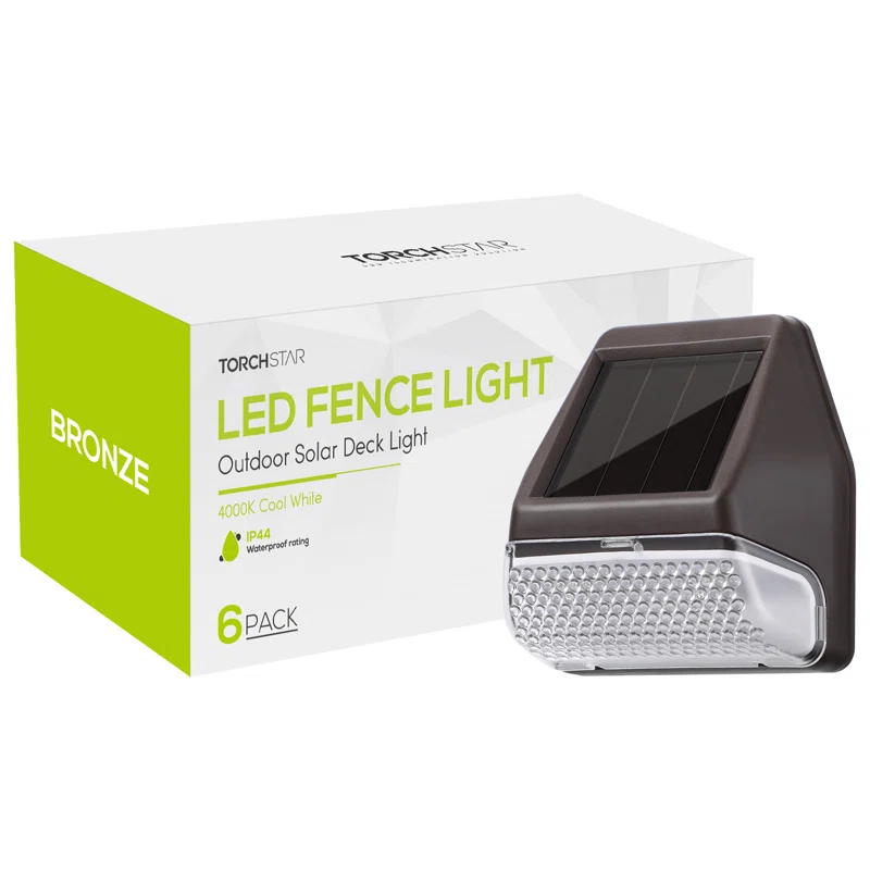 Low Voltage Integrated LED Solar Deck Lights Dusk to Dawn for Fence Stairs Waterproof (Set of 6)
