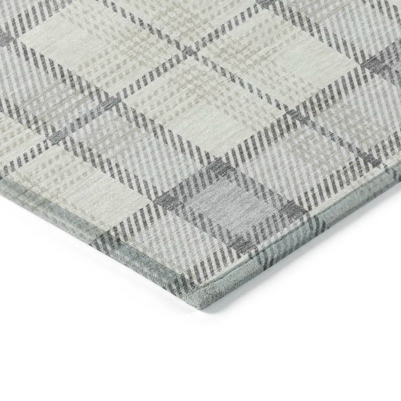 Machine Washable Indoor/Outdoor Chayden ACN1052 Silver Rug
