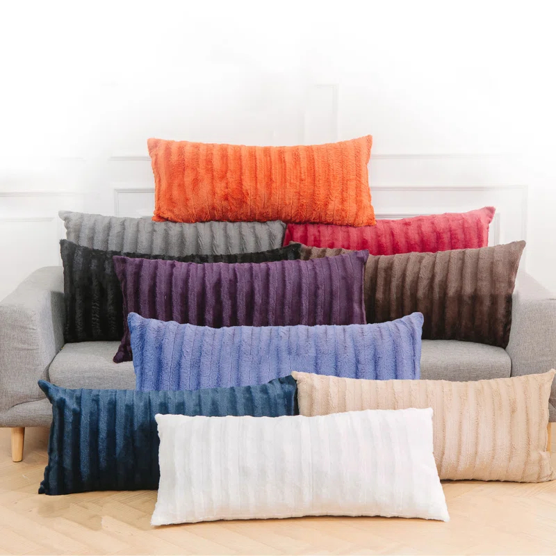Cheer Collection Faux Fur Throw Pillow