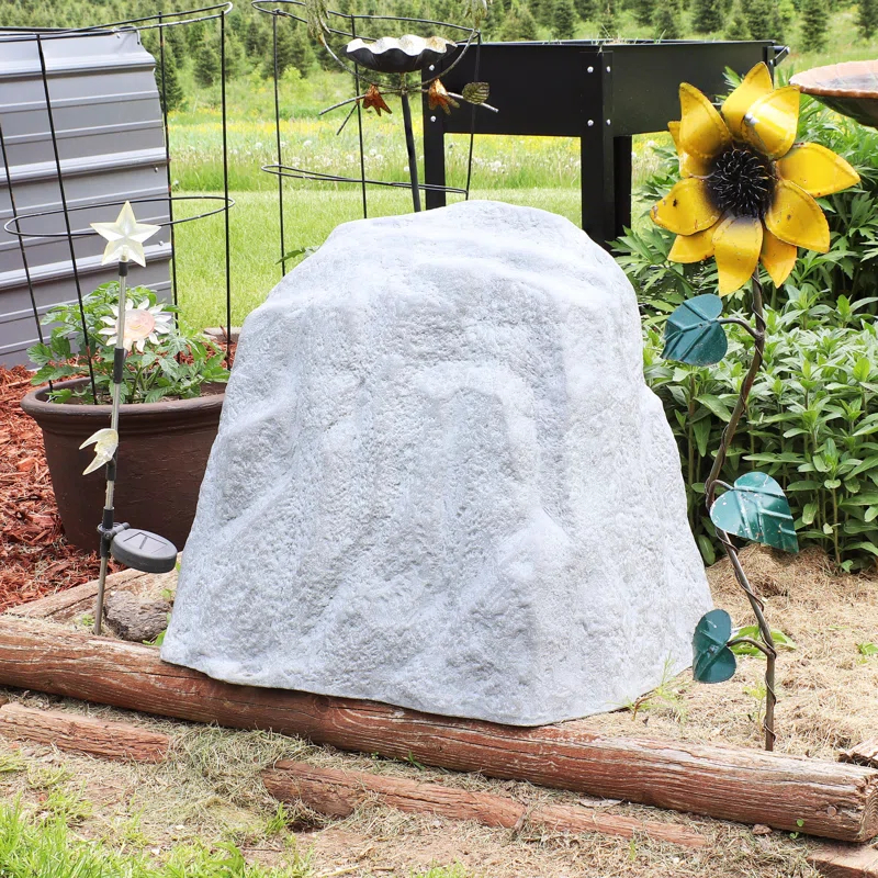 Freeport Park® Jara Polyresin Faux Landscape Rock Cover with Metal Stakes