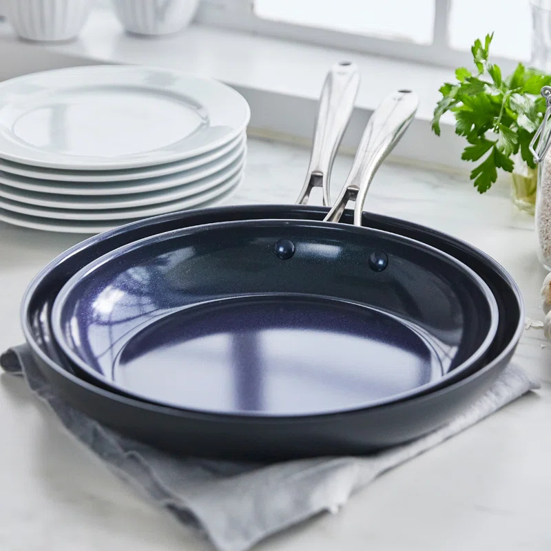 Blue Diamond Hard Anodized Nonstick 2pc Fry Pan Set, 10" & 12"