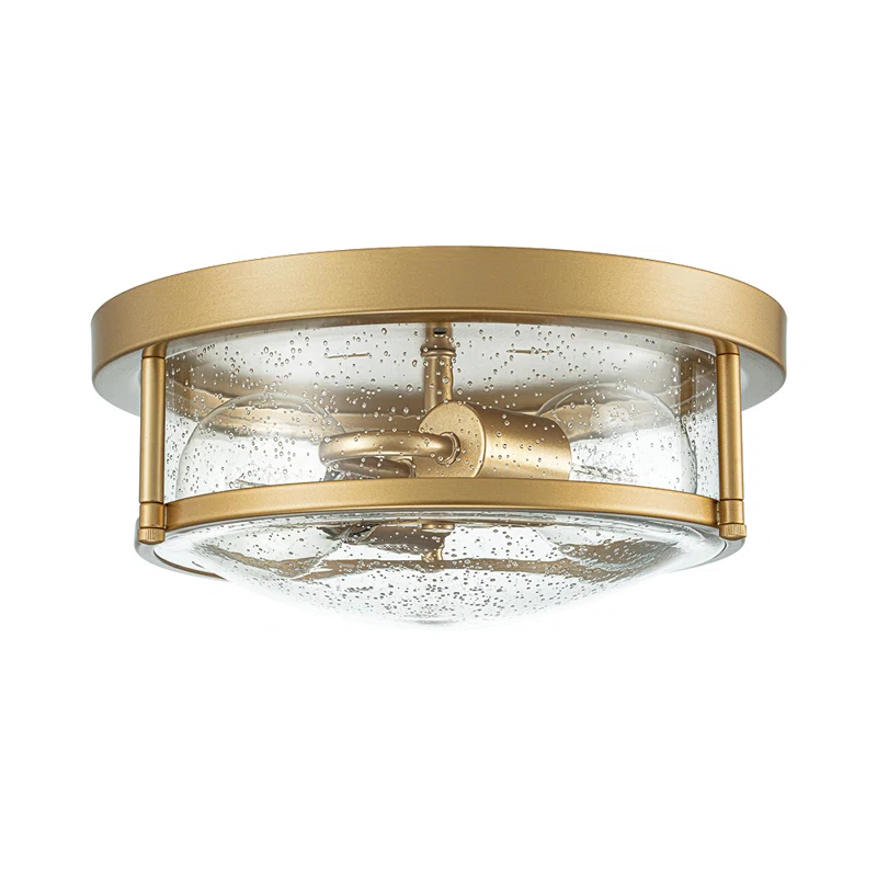 Lampkins 2 - Light Seeded Glass Shaded Flush Mount
