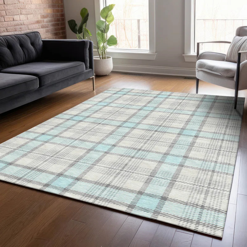 Machine Washable Indoor/Outdoor Chayden ACN1052 Sky Rug