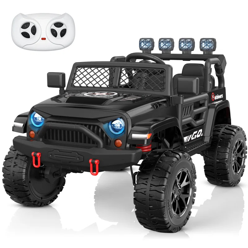 DEARAUTO DearAuto 24v Kids Ride On Car With Eva Tires, 4x75w Motors, Four Wheel Suspension, 3 Adjustable Speed, Mp3, Bluetooth,powered Ride On Truck For Kids