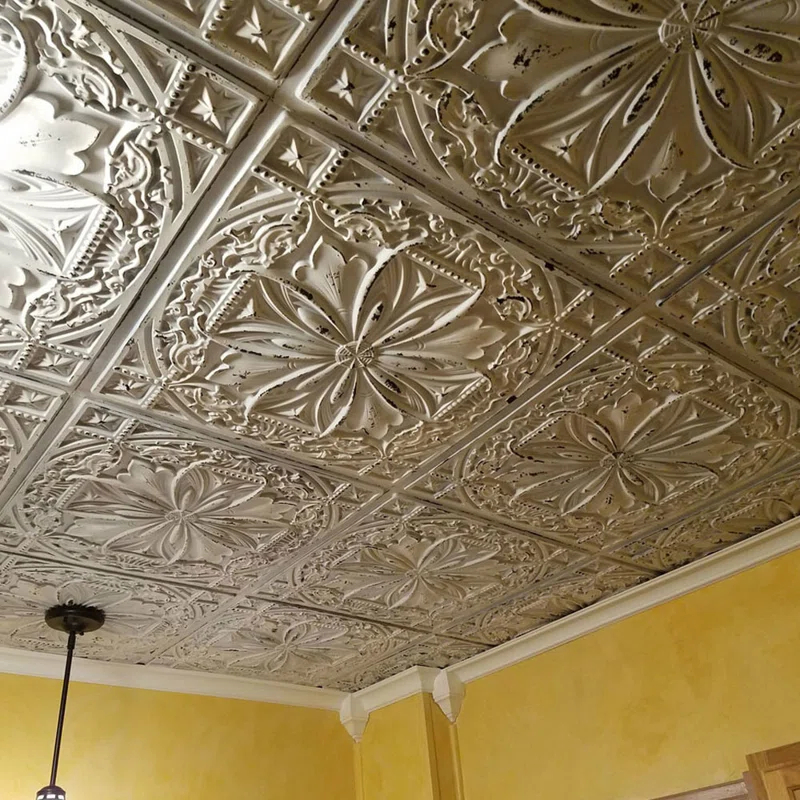 FromPlainToBeautifulInHours Milan 24'' L x 24'' W Textured PVC Drop-In & Glue Up Ceiling Tile Ceiling Tile (Set of 25)