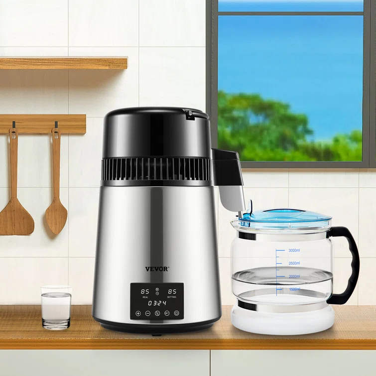 VEVOR VEVOR 1.1 Gallon Countertop Water Distiller, 0.4 Gal/H, 1750W Stainless Steel Distiller