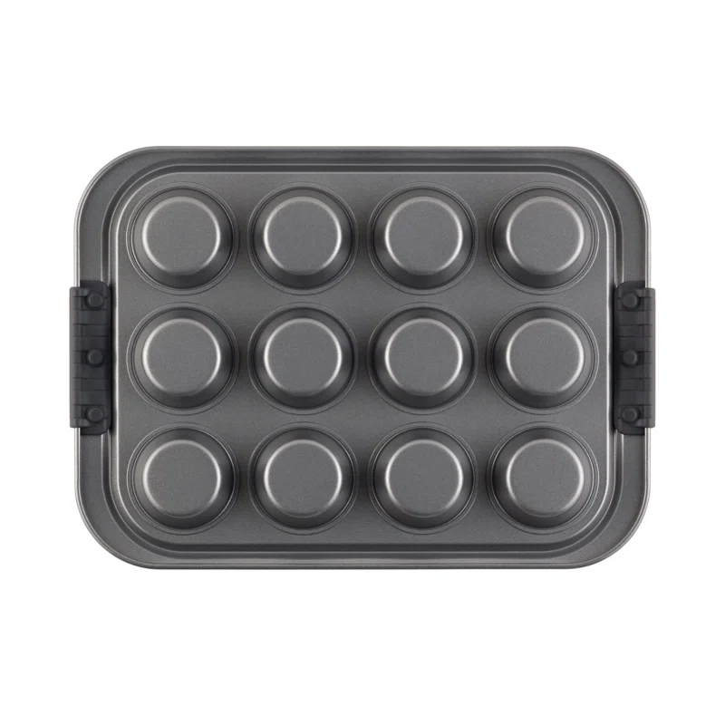 Anolon Anolon Advanced Bakeware Nonstick Muffin Pan with Lid, 12-Cup, Graphite