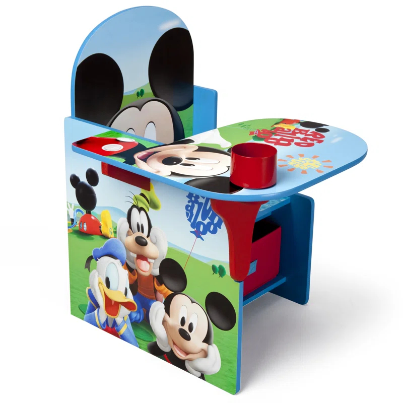 Delta Children Mickey Kids Study 21.5" W Writing Desk and Chair set