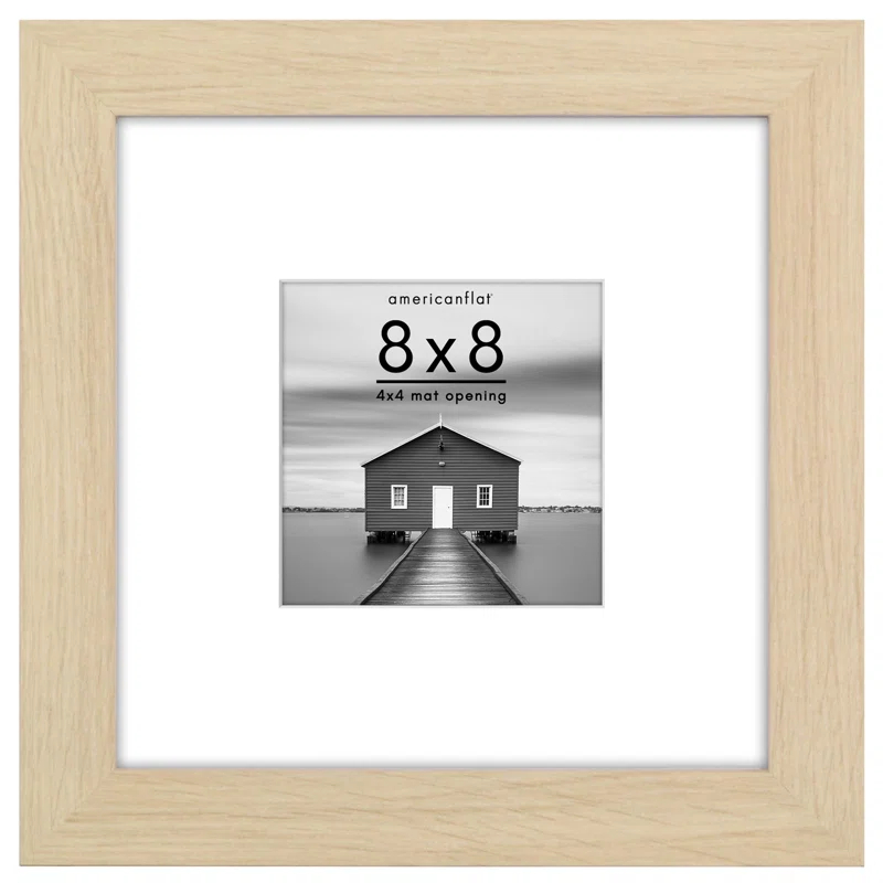 Americanflat Americanflat Picture Frame - Frame with Mat - Wide Molding - Shatter-Resistant Glass