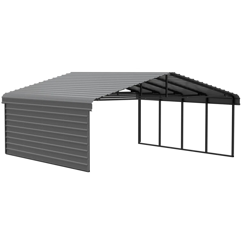 Arrow Eggshell Carport with 1-sided Enclosure