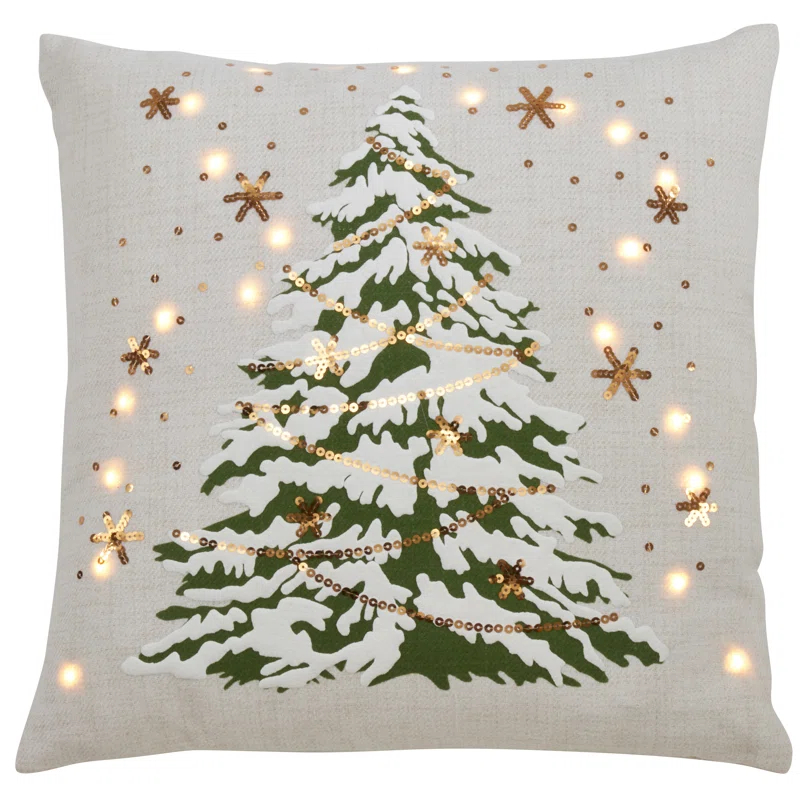 Saro O Tannenbaum Collection Sequined Throw Pillow