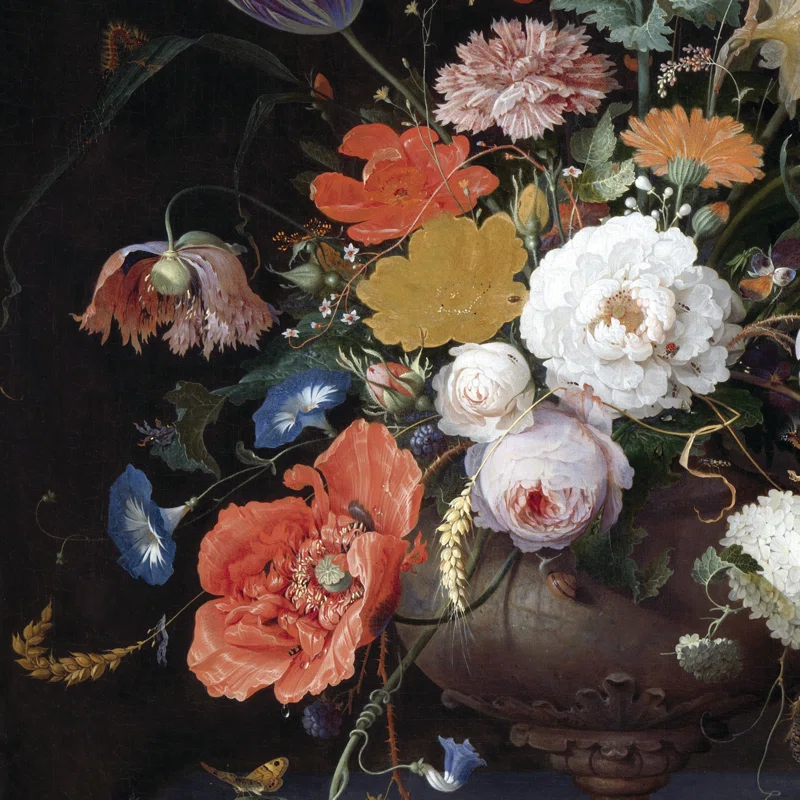 Vault W Artwork " Still Life With Flowers And A Watch, 1679 " by Abraham Mignon