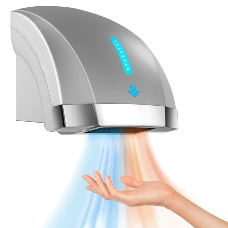 NATIONAL WINDOW Hand Dryers For Bathrooms Commercial, Electric Hand Dryer Touchless, Extra Quiet Low Noise(40Db), Wall Mounted Type(1600W)