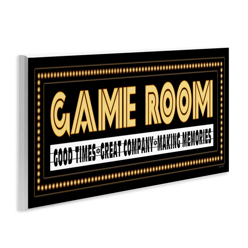 Stupell Industries Arcade Game Room Quote Vintage Style Sign by Cindy Jacobs - Textual Art