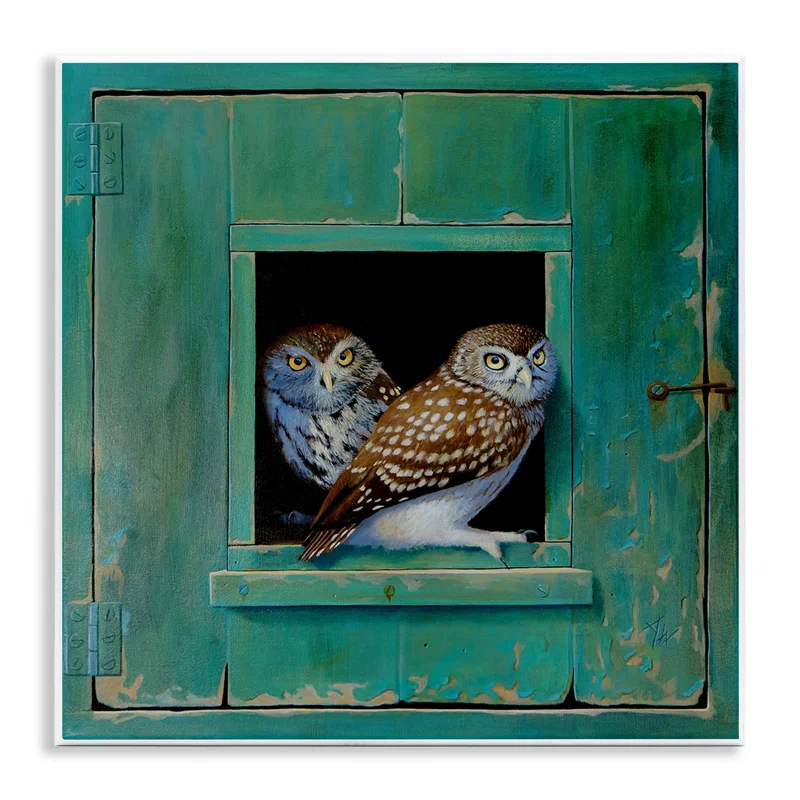 Stupell Industries " Spotted Owls " by Alan Weston Painting Print